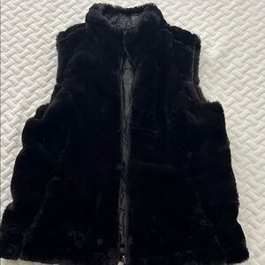 Black Faux Fur Vest